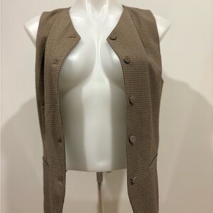 Abercrombie & Fitch Brown Checkered Vest